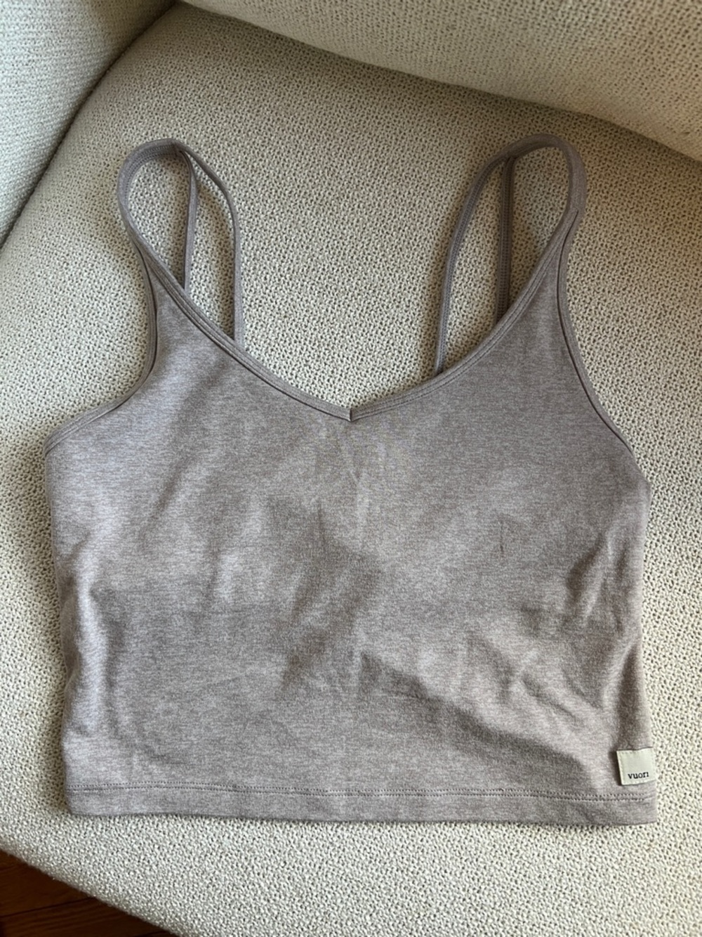 Vuori Cropped Tank Top in Taupe